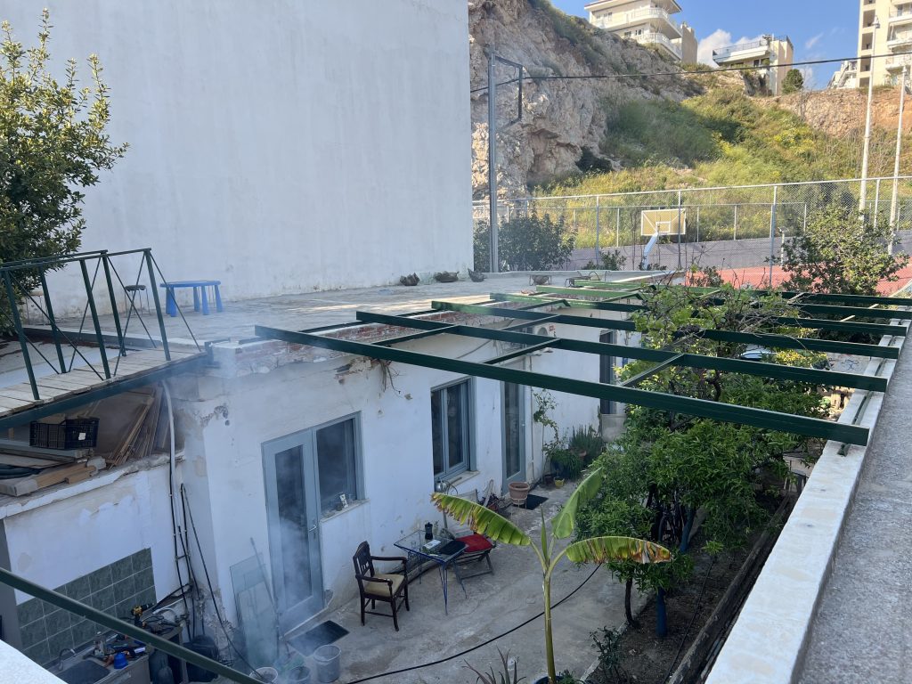 Roof terrace with a view onto the garden